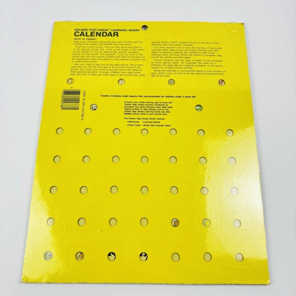 1985 Golden Step Ahead School Classroom Calendar Learning Board Retro 80's NEW